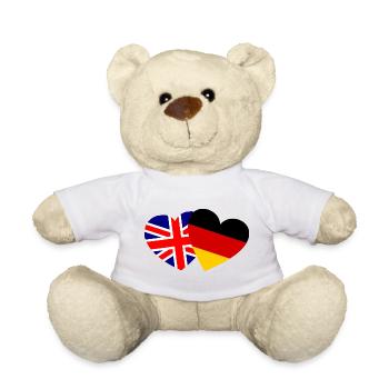 Herz UK Deutschland Freundschaft - Teddy - Weiß - Vorne