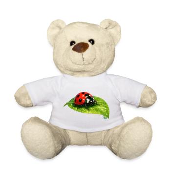 Marienkäfer auf Blatt - Teddy - Weiß - Vorne