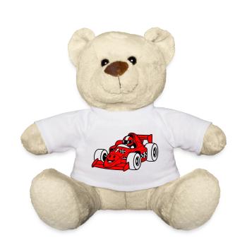 Enfant de la voiture de course - Nounours - blanc - Devant
