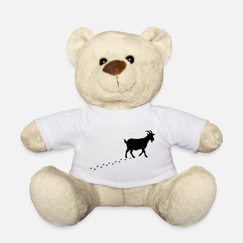 Goat Footprints Hooves - Teddy Bear - white