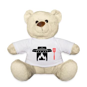 Gas Grill Grill Master BBQ Grill Party Father's Day - Teddy Bear - white - Front