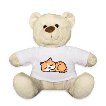 sleeping cat - Teddy Bear - white - Front