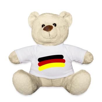 Germany Flag Line - Teddy Bear - white - Front