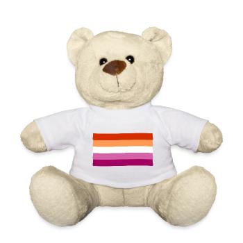Drapeau de la Fierté Lesbienne - Nounours - blanc - Devant