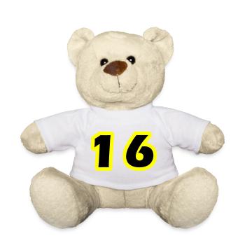 Symbole numérique 16 - Nounours - blanc - Devant