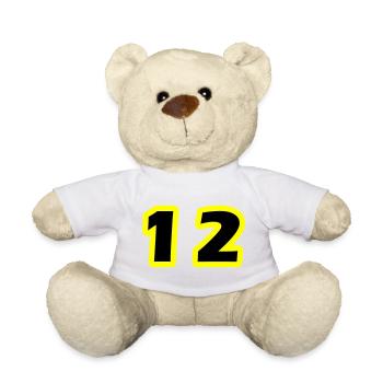 12 Symbole numérique - Nounours - blanc - Devant
