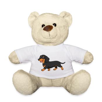 Image of a dachshund in cartoon style - Teddy Bear - white - Front