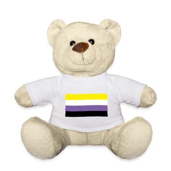 Non-binäre Flagge: Stolz und Identität - Teddy - Weiß - Vorne