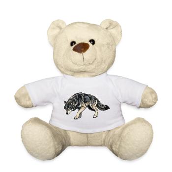 Illustration de loup - Nounours - blanc - Devant