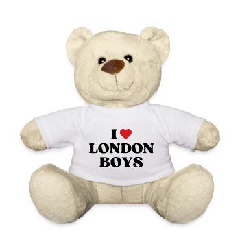 J’aime les garçons de Londres - Spruch - Nounours - blanc - Devant