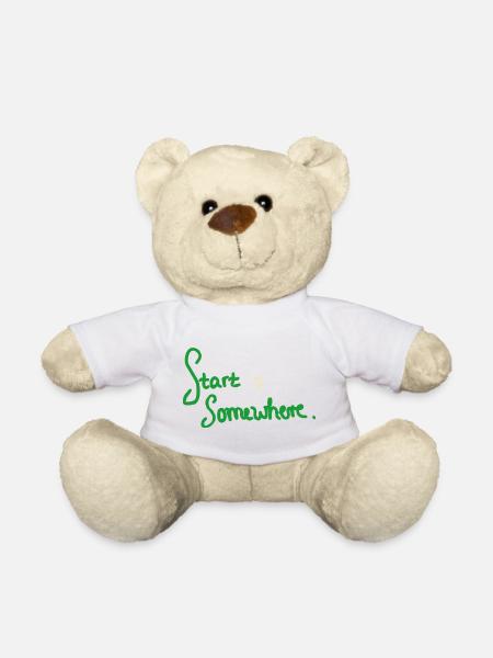 Start Somewhere - kreatives, motivierendes Design - Teddy - Weiß