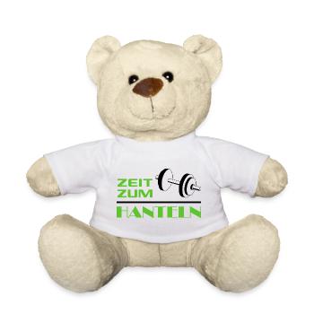 Zeit zum Hanteln Bodybuilder Bodybuilding Sport - Teddy - Weiß - Vorne