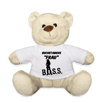 Frau Spruch Geschenk - Teddy - Weiß - Vorne