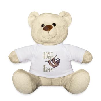 Faultier chillen sleep Slow happy Humor fun Nerd - Teddy - Weiß - Vorne