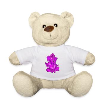 Ganesha pink yoga hindu india elephant god Namaste - Teddy Bear - white - Front