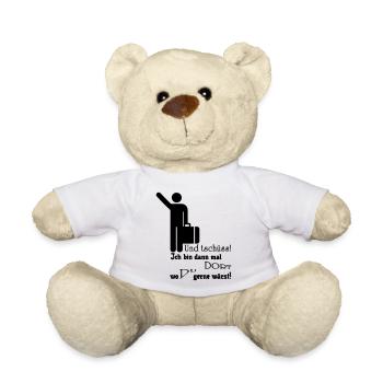 Und tschüss! Geschenk Rente Urlaub Spruch Fun - Teddy - Weiß - Vorne