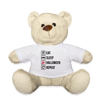 Eat Sleep Halloween Repeat - Teddy - Weiß - Vorne