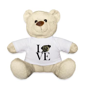 Mops black - Teddy Bear - white - Front