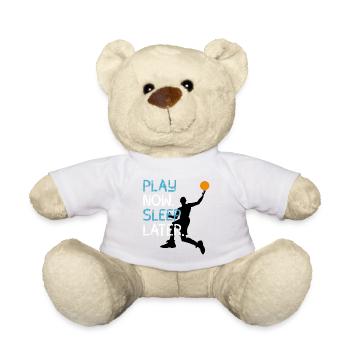 Basketball Spieler play now sleep later korb Wurf - Teddy - Weiß - Vorne