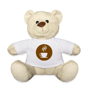 coffee cup beans cafe mug pot coffee beans95 - Teddy Bear - white - Front