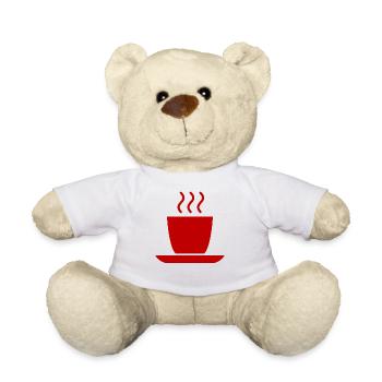 coffee cup beans cafe mug pot coffee beans191 - Teddy Bear - white - Front