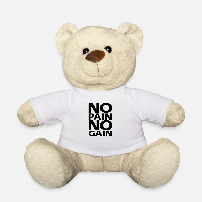 NO PAIN NO GAIN - Teddy Bear - white