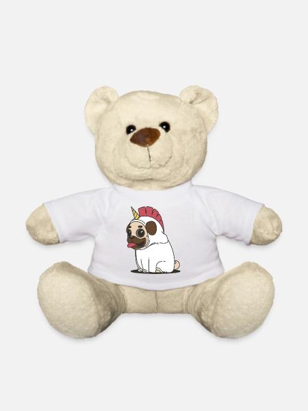 Mops Einhorn - Teddy - Weiß