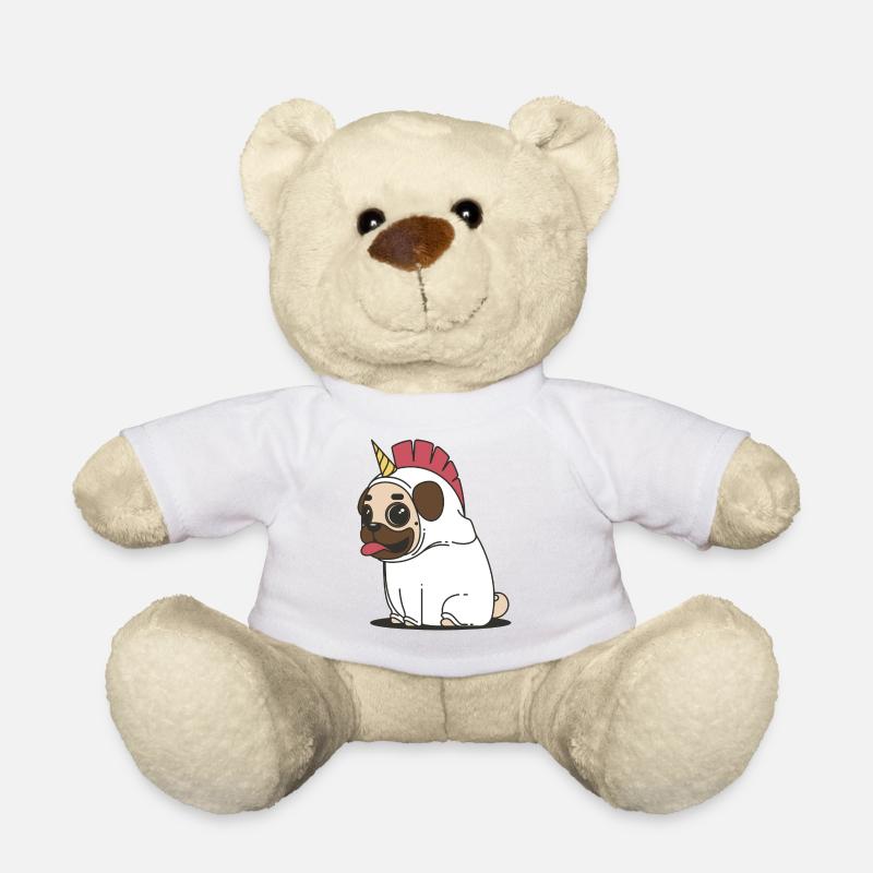 Mops Einhorn - Teddy - Weiß