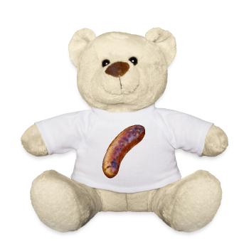 barbecue grill barbecue hamburger bacon bifteck sauver - Nounours - blanc - Devant