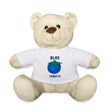 blue tomato - witziges Motiv mit blauer Tomate - Teddy - Weiß - Vorne