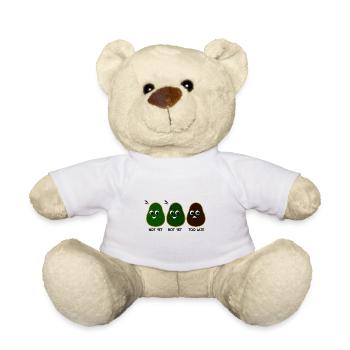 T-shirt vert d'avocat frais - Nounours - blanc - Devant