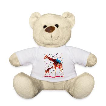 02 Giraffen Koala Kolibris Schmetterlinge - Teddy - Weiß - Vorne