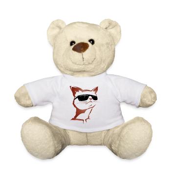 Chat avec lunettes de soleil - Nounours - blanc - Devant