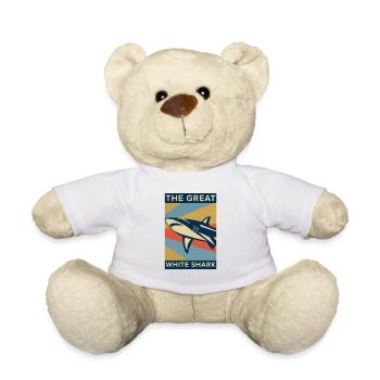 Grand requin blanc poisson dangereux cadeau animal mer - Nounours - blanc - Devant