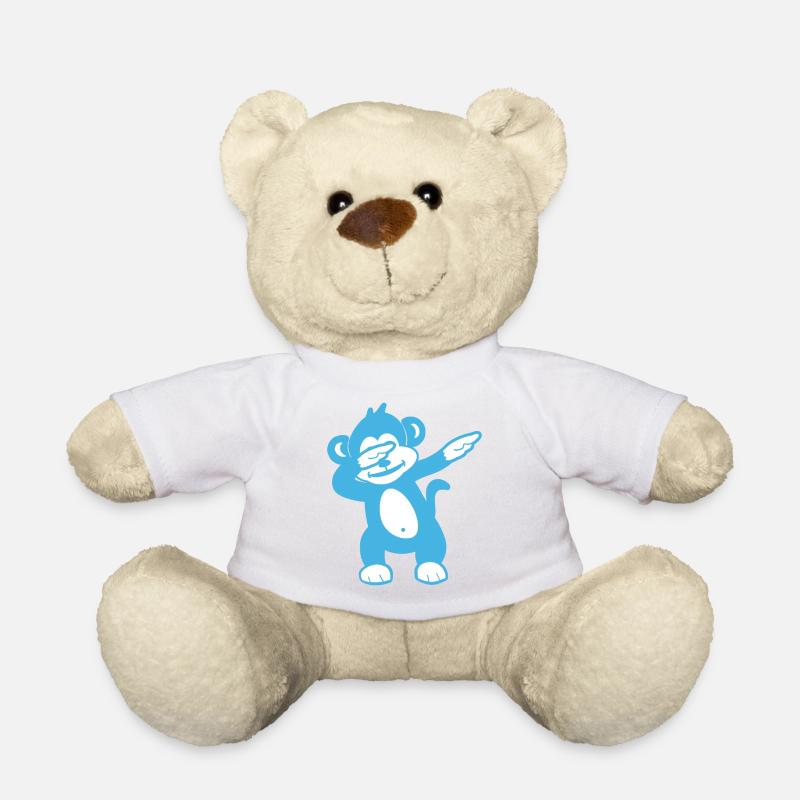 Mascotte du Singe Bleu - Design ludique - Nounours - blanc