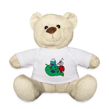 lustige Tiere Pflanzen Obst Gemüse Kindermotive - Teddy - Weiß - Vorne