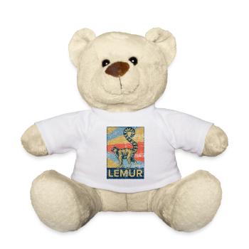 Lemur monkey semi-monkey animal gift animal protection. - Teddy Bear - white - Front