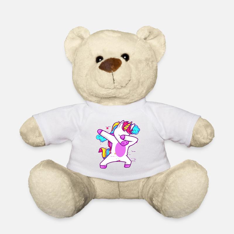 Cute Dabbing Unicorn - Funny Gift - Teddy Bear - white