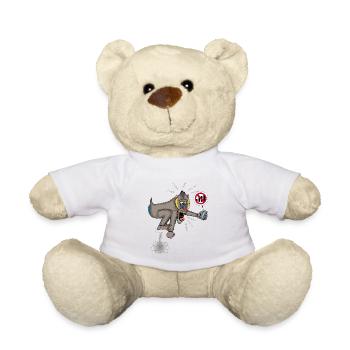 Monkey and mobile phone - Teddy Bear - white - Front