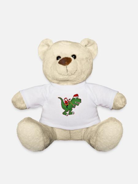 Sankt-Reiten Dinosaurier Trex Weihnachtslustige - Teddy - Weiß