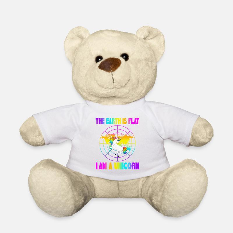 The earth is flat i am a Unicorn - Teddy - Weiß