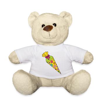 School Cone Sugar Cone - Teddy Bear - white - Front