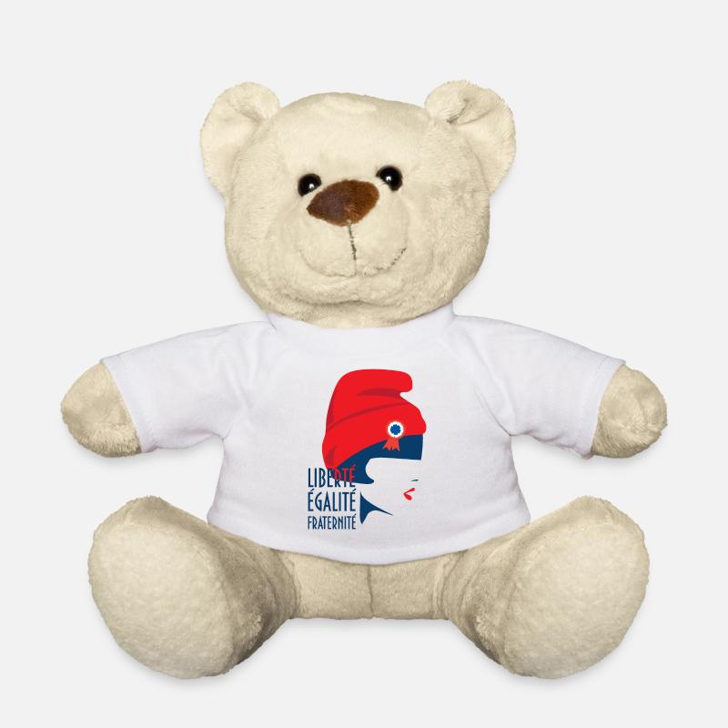 T-shirt Liberté Égalité Fraternité. - Nounours - blanc