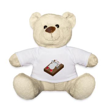 Kindermotiv Maus Kindershirt Mausefalle Training - Teddy - Weiß - Vorne