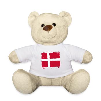 Drapeau du Danemark - Drapeau du marché du Danemark - Nounours - blanc - Devant