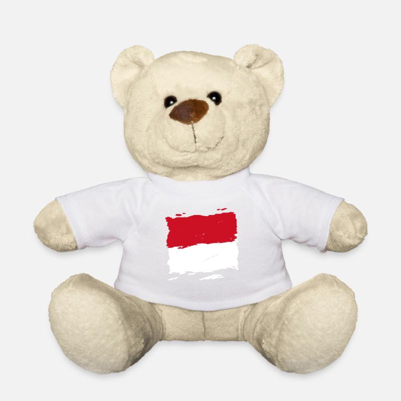 Monaco drapeau - Monaco flag - flag - Teddy Bear - white