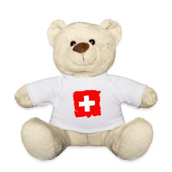 Drapeau de la Suisse - drapeau suisse - drapeau suisse - Nounours - blanc - Devant