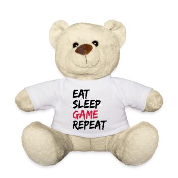 Manger dormir dormir répéter cadeau - Nounours - blanc - Devant