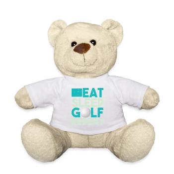 Conception drôle manger le sommeil répétition de golf T-shirt - Nounours - blanc - Devant