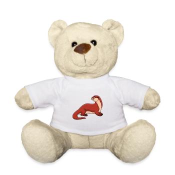 Otter Weasel Comic Kawaii Kids Shirt Gift Idea - Teddy Bear - white - Front